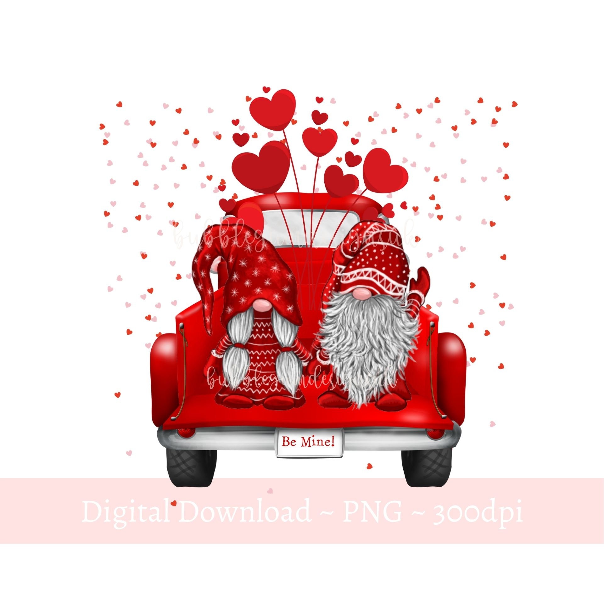 Valentine's Gnomes Truck PNG Be Mine Valentine Clip Art | Etsy UK