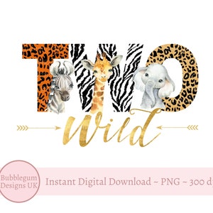 Twee wilde babysafaridieren PNG, aquarel babydieren, T-shirt sublimatie ontwerp, ontwerp verjaardagskaart, instant digitale download