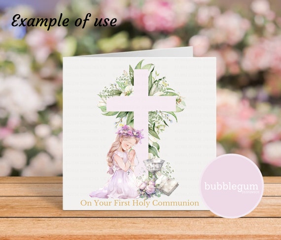 Personalised First Holy Communion Card Congratulations Holy - View #2