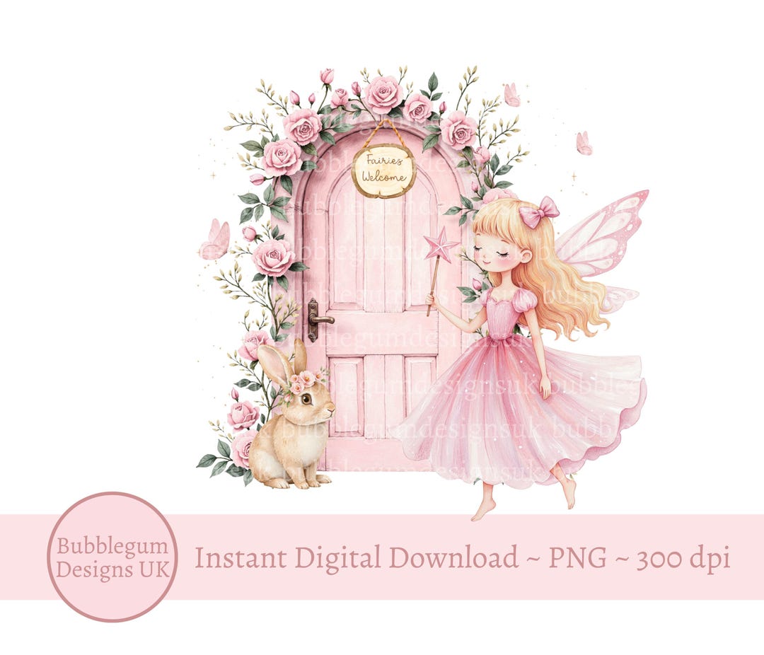 Pink Fairy Door PNG, Fairies Sublimation Design, Fairy Birthday Party ...