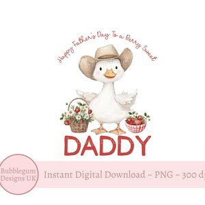 À une baie douce papa fraise oie PNG, conception de carte de fête des pères, conception de sublimation de tasse papa, papa, oie, téléchargement immédiat