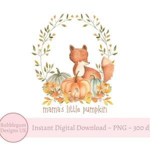 Conception de couronne de citrouille renard des bois PNG, sublimation de carré de citrouille, couronne d'automne automne, petite citrouille de maman, téléchargement immédiat