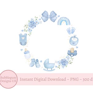 Corona azul para niña PNG, diseño de sublimación para baby shower, es un niño, letrero de bienvenida para baby shower, tarjeta para bebé varón, descarga digital instantánea