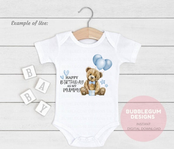 Body per neonato con scritta Happy 1st birthday as my mummy