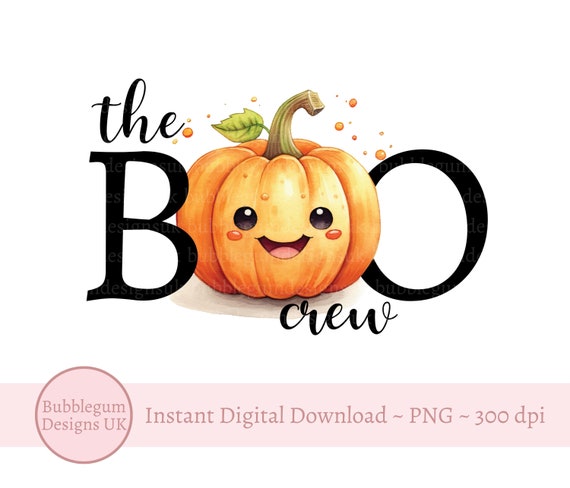 The Boo Crew PNG, Pumpkin Tee, Kids Halloween T-Shirt Sublimation Design, Family Halloween Tee, Pumpkin T shirt, Instant Digital Download