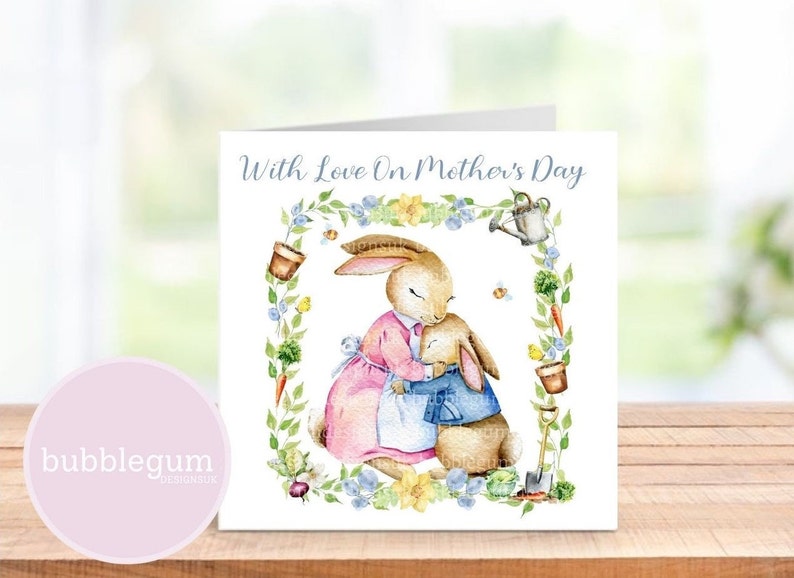 Peter Rabbit Mother's Day PNG Mum Mom Mothers Day Card | Etsy UK