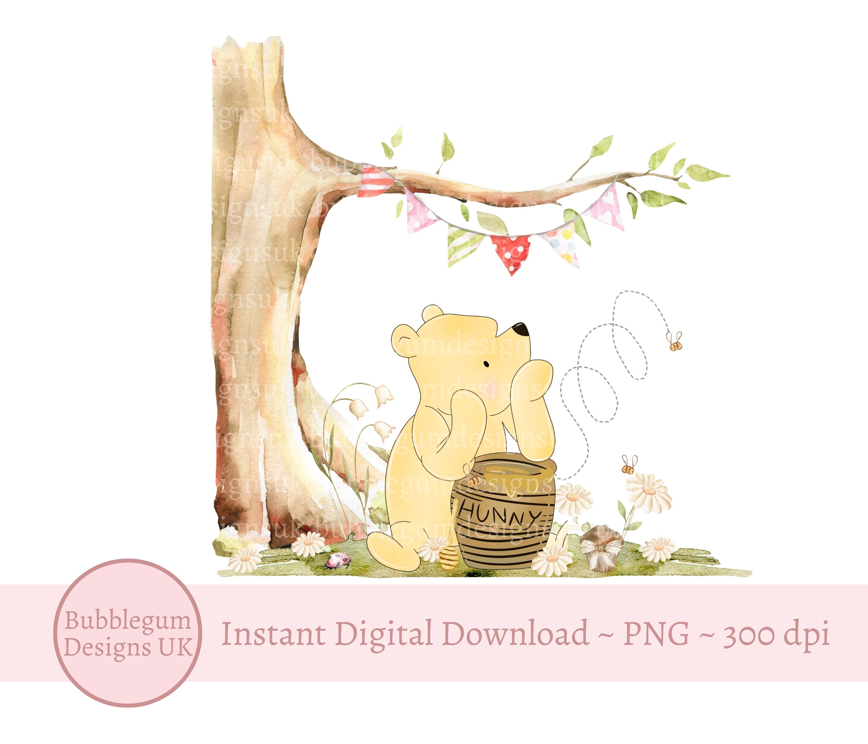 But First Honey, Winnie the Pooh, Honey Pot, Pooh Quotes, Digital Print -   Denmark