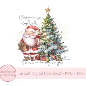 Christmas PJ Design Jolly Santa Christmas Tree PNG, Christmas Clip Art,  Pyjama Design, Christmas Eve Sublimation, Instant Digital Download