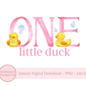 Eine kleine Ente PNG, Entensublimationsdesign, Gummi-Enten-Geburtstags-Party Dekor, gelbe Entenparty, rosa Ente, sofortiger digitaler Download