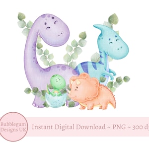 Dinosaure famille PNG, Clipart anniversaire dinosaure, Dino Party Design, Stickers, Design pour enfants, Sublimation anniversaire, téléchargement immédiat