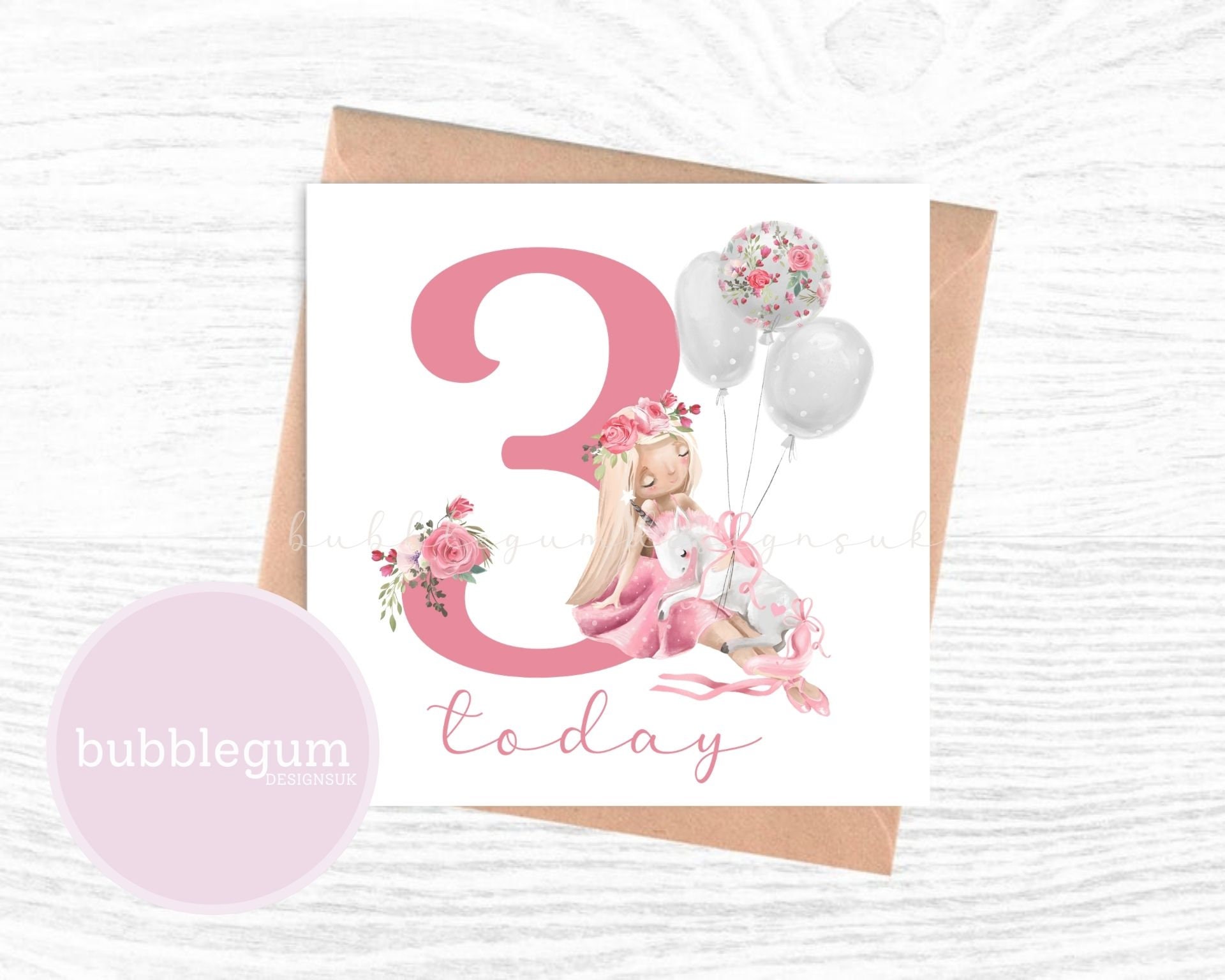 Pink Ballerina Unicorn 3rd Birthday PNG Unicorn Birthday Etsy UK