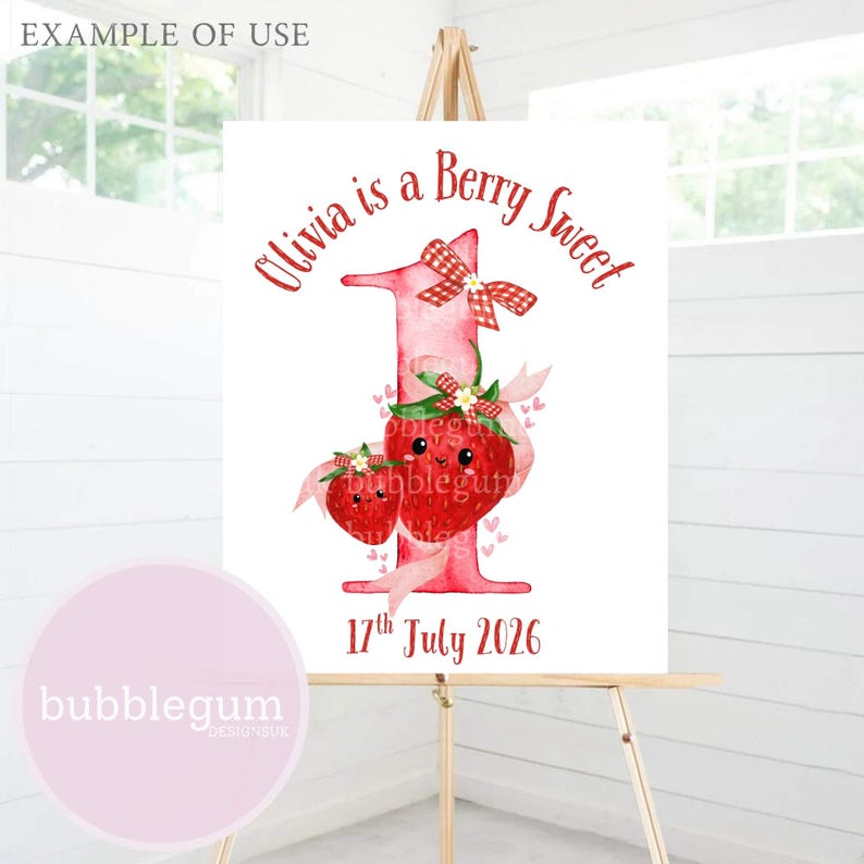 Berry Sweet One PNG, Strawberry First Birthday, Baby T Shirt Sublimation Design, Strawberry 1st Birthday, Instant Digital Download image 5