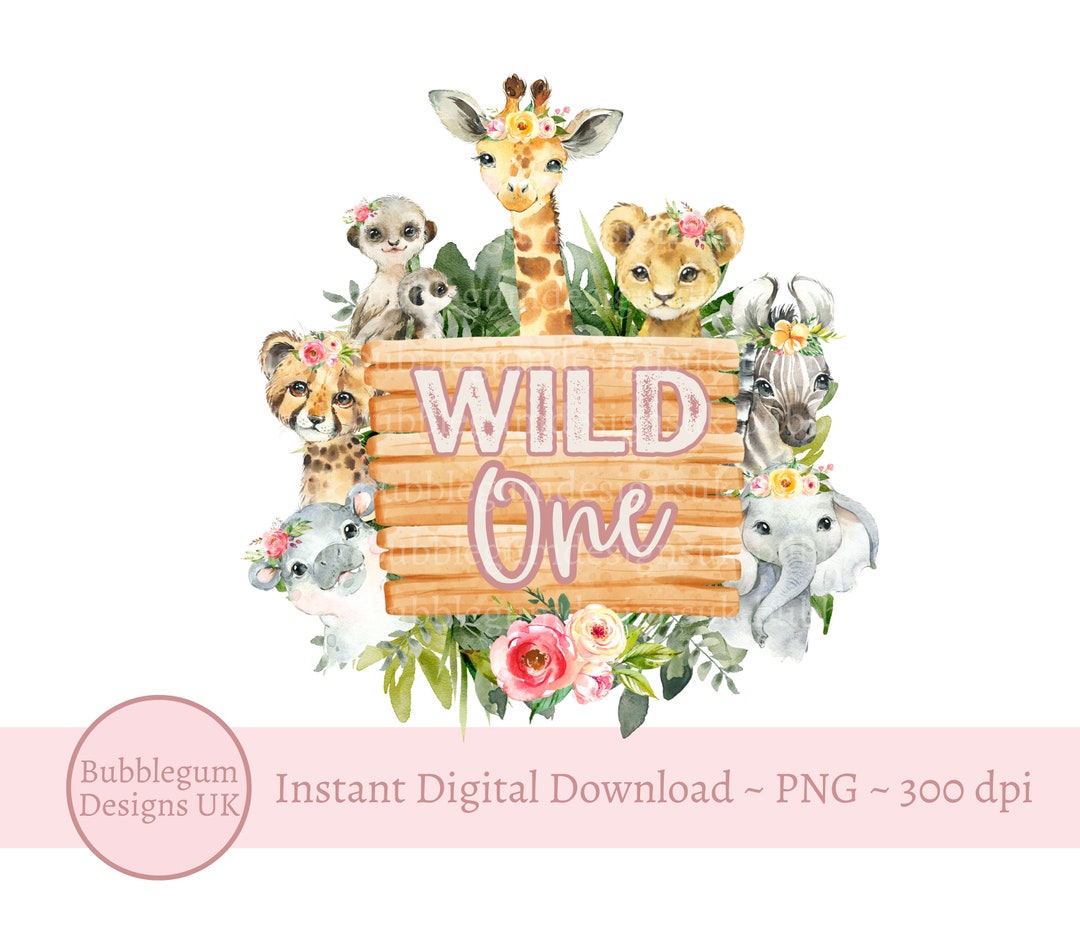 Wild One Baby Safari Animals PNG, 1st Birthday Safari, 1stbirthday ...