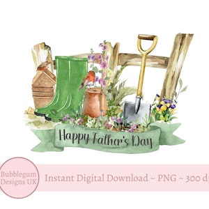 Joyeuse fête des pères jardinage PNG, sublimation design fête des pères, papa, papa, grand-père, carte de fête des pères, téléchargement immédiat