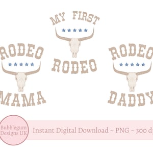 FAMILY BUNDLE My First Rodeo, PNG, Birthday Sublimation Design, Cowboy Tee Sublimation, Cow Boy T Shirt Design, Instant Digital Download