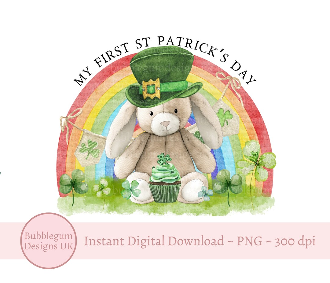 Shamrock Rabbit My First St Patrick's Day Bunny PNG, St Patrick's Day Clip Art ...