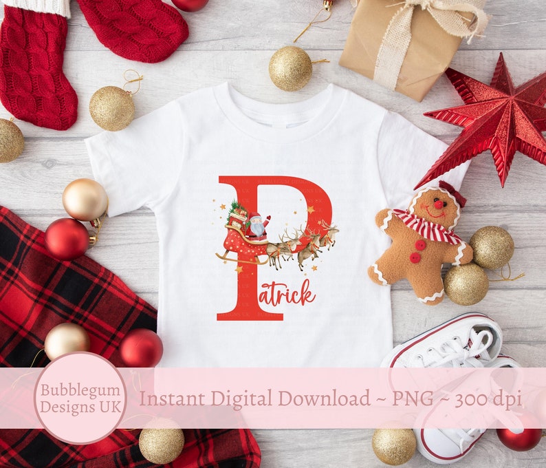 Letter R Sleigh Santa Sleigh Christmas Red Alphabet PNG, Christmas 26 Individual ...