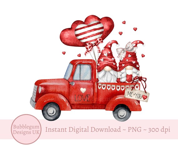 Valentine's Gnomes Truck PNG, Valentine Clip Art, St Valentines Day  Design,be Mine Gnome Sublimation Design, Instant Digital Download 