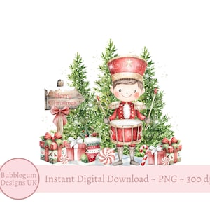 Design de sublimação de menino baterista de Natal, PNG, 1º design de cartão de Natal, design de saco de Natal, topper de caixa, download digital instantâneo