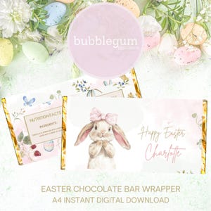 Druckbare Oster Schokoladen Bar Wrapper, Wald Osterhase Design, 100g (1.55oz) Candy Bar Wrapper, sofortiger digitaler Download