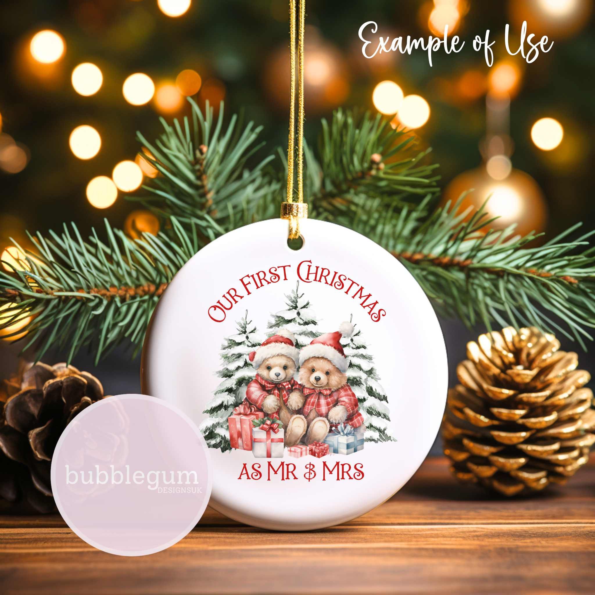Our First Christmas as Mr & Mrs PNG, Couple First Christmas Design ...