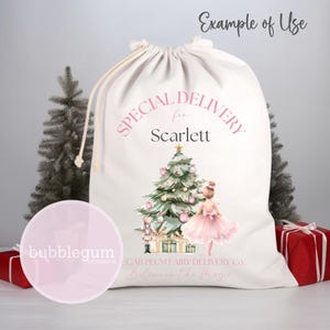 Sugar Plum Fairy Delivery Co Bailarina Natal PNG, Design de Sublimação de Quebra-Nozes Bailarina, Design de Saco de Papai Noel, Download Digital Instantâneo