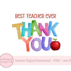 Bester Lehrer aller Zeiten PNG, Danke Lehrer Sublimationsdesign, Lehrer Wertschätzung Design, Lehrhelfer, sofortiger digitaler Download