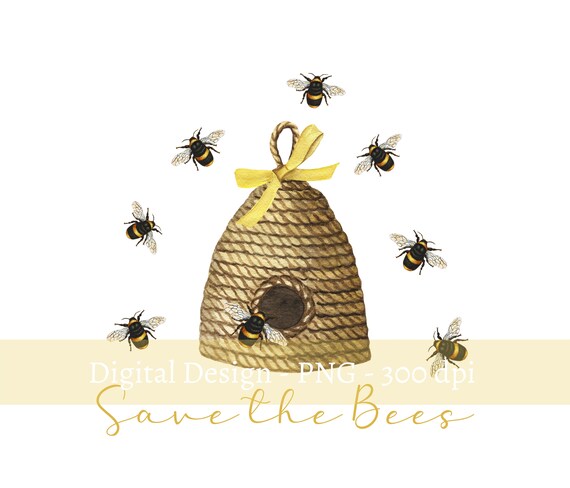 Save the Bees PNG Bee Clip Art Save the Bees Insect PNG | Etsy UK