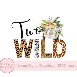 Twee wilde dierenprint Baby Safari dieren PNG, 1sy verjaardag T-shirt sublimatieontwerp, Safari Party, Instant Digitale Download