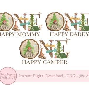 Un joyeux campeur en sublimation, PNG, 1er anniversaire des bois, fête de la forêt, motifs en sublimation de t-shirt de famille, téléchargement immédiat