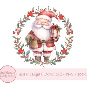 Weihnachten Jolly Santa Kranz PNG, Weihnachtsmann Sublimation, Jolly Santa, Weihnachten Santa Sack Design, sofortiger digitaler Download
