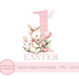 Mein erster Osterhase Sublimationsdesign, Pink mein 1.Ostern, PNG, Osterhase, 1.Ostern, sofortiger digitaler Download