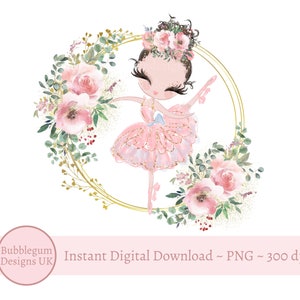 Pink Ballerina Wreath PNG, Sublimation Design, Ballet PNG, Ballerina Digital Design, Ballerina Clip Art, Instant Digital Download