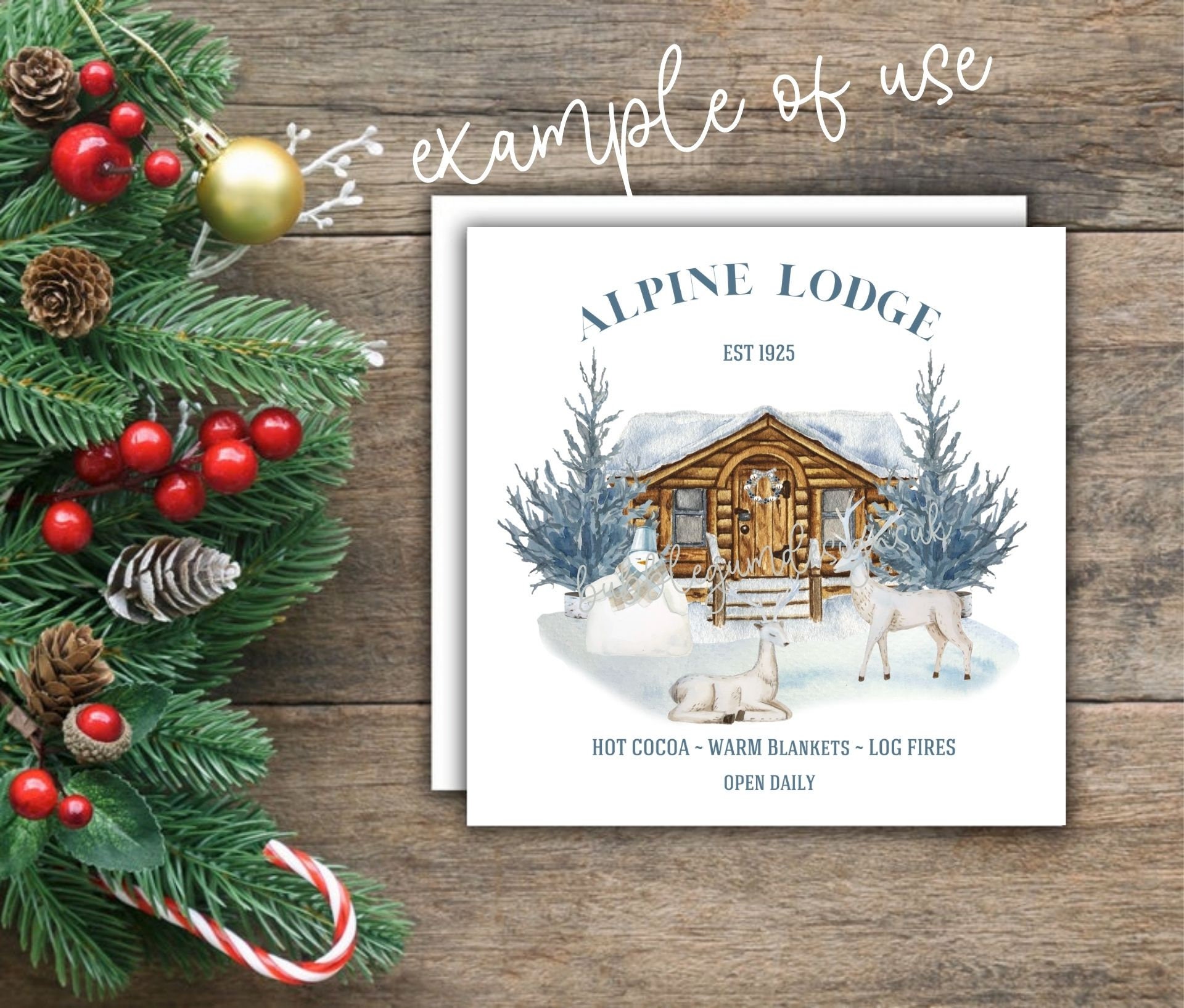 Alpine Lodge PNG, Snowy Christmas Lodge PNG, Rustic Holiday PNG,  Sublimation, Christmas Decor, Instant Digital Download 
