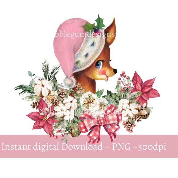 Pink Reindeer Download Etsy