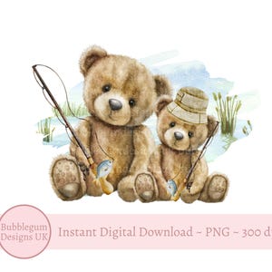 Ours en sublimation PNG, conception de copain de pêche, papa, fête des pères, pêche des cliparts, téléchargement numérique immédiat
