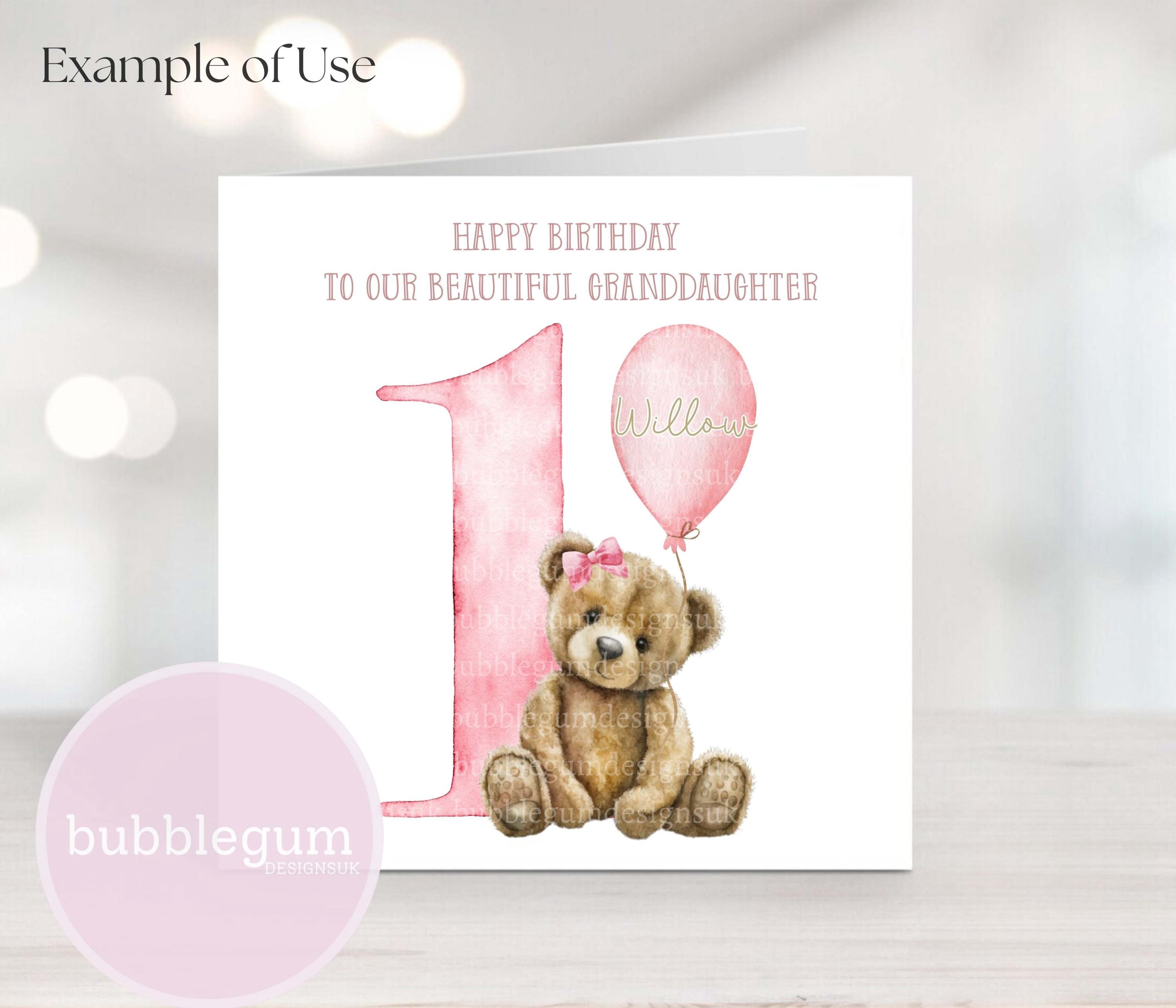 Teddy Bear Pink Balloon 1st Birthday PNG, First Birthday Sublimation ...