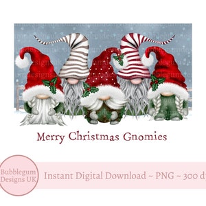 Gnomos navideños escandinavos PNG, imágenes prediseñadas de gnomos navideños, diseño de sublimación, descarga digital instantánea
