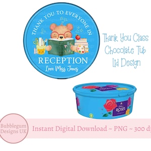 Design de tampa de pote de chocolate para recepção de agradecimento, PNG, tampa de pote de chocolate para impressão, agradecimento à turma, download digital instantâneo