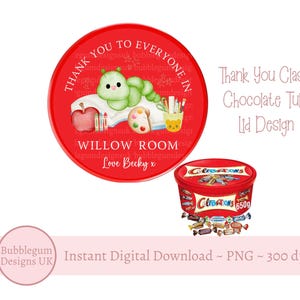 Design de tampa de pote de chocolate Catepillar em branco para agradecimento, PNG, tampa de pote de chocolate para impressão, doces de classe, download digital instantâneo