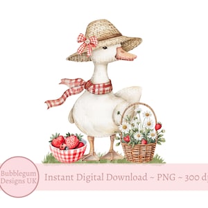Fraise Silly Goose PNG, fraise anniversaire oie Sublimation Design, Silly Goose Clipart, Silly Goose tendance, téléchargement immédiat