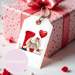 Coniglietto di San Valentino e casella postale PNG, coniglietto di San Valentino a sublimazione, coniglietto a forma di cuore, biglietto di San Valentino per bambini, download digitale istantaneo