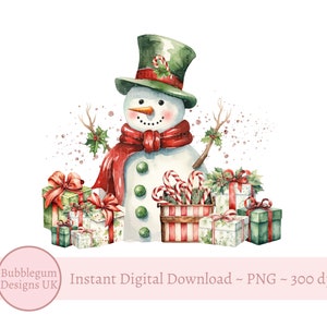 Boneco de neve de Natal vintage PNG, boneco de neve de bastão de doces, sublimação de feriado de Natal, saco de Papai Noel PNG, boneco de neve fofo, download digital instantâneo
