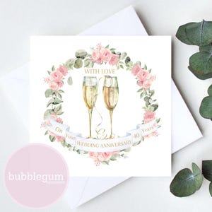 結婚 40 周年記念の花輪 PNG、記念日昇華デザイン、金婚式クリップアート、40 年、即時デジタルダウンロード