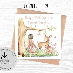 Fairy & Deer Woodland PNG, Baby Deer Sublimation Design,Fairy Birthday Design, Whimsical Woodland, Fairies, Instant Digital Download image 2