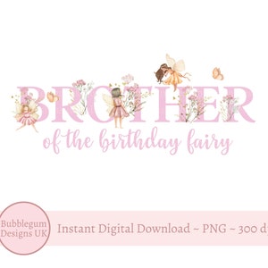 Bruder der Geburtstagsfee PNG, Fee Geburtstag, Fee Clipart, Sublimationsdesign, digitaler Download,