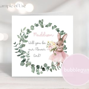 Blumenmädchen-Häschenkranz PNG, Tutu Häschen-Blumenmädchen-Sublimationsdesign, werden Sie unser Blumenmädchen-Kartendesign sein, sofortiger digitaler Download