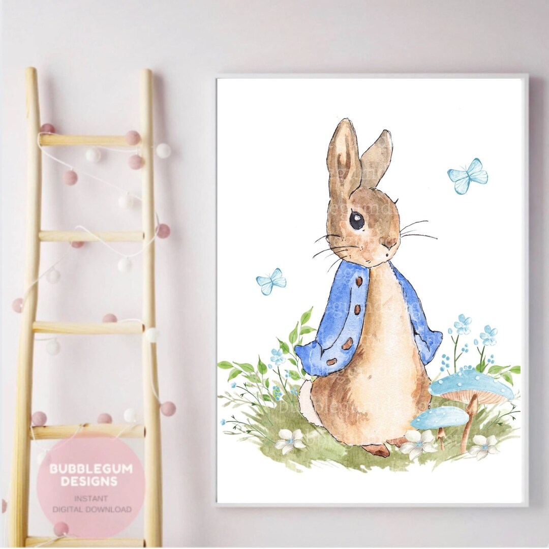 Bunny Nursery Wall Art Rabbit Nursery Print Baby Bedroom - Etsy