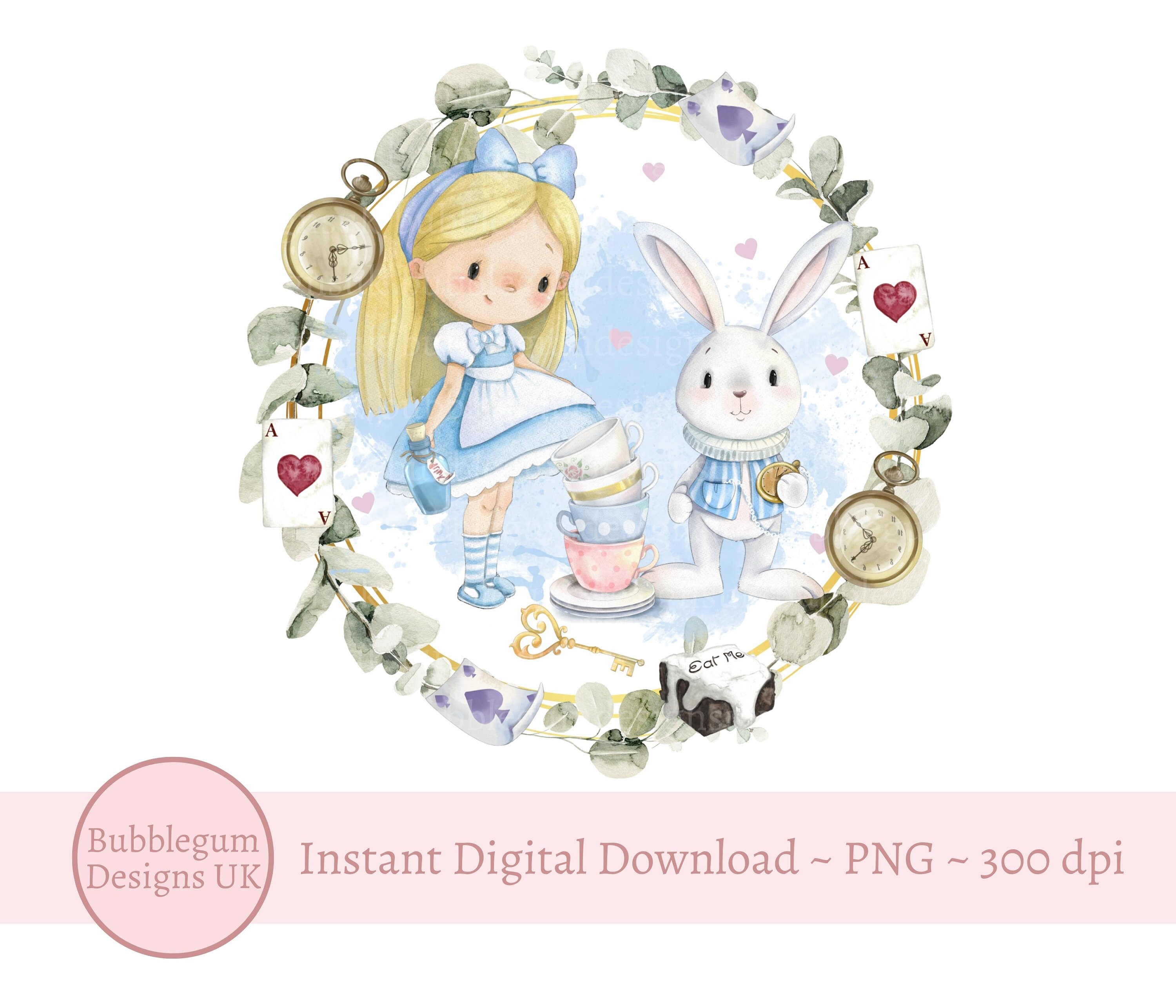 Buy Alice & White Rabbit Wreath PNG, Alice Sublimation Design, Alice  Birthday Digital Design, Girls Birthday Clip Art, Instant Digital Download  Online in India - Etsy