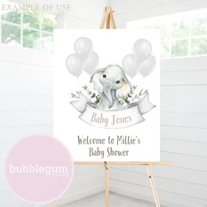 Baby Elephant Grey Balloons PNG, Elephant Sublimation Design, New Baby ...